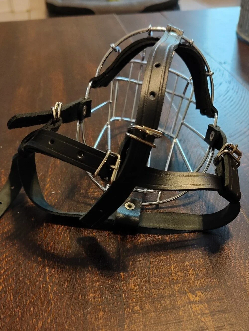Bronze Dog Black Leather & Stainless Steel Muzzle